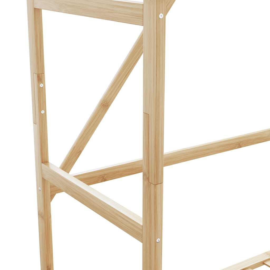 Kleiderständer Mit Ablagen 80X40X175 Cm Bambus