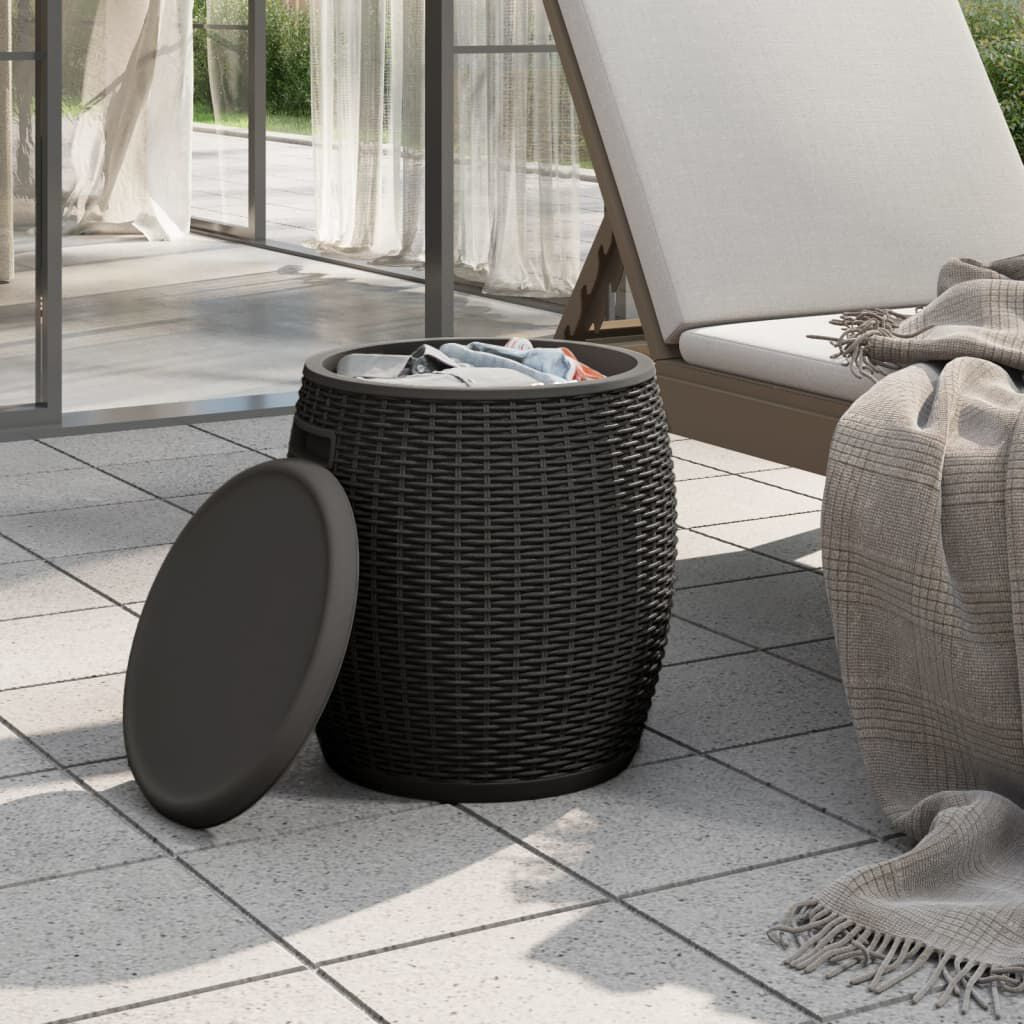 4-In-1 Gartenbox Schwarz Polypropylen