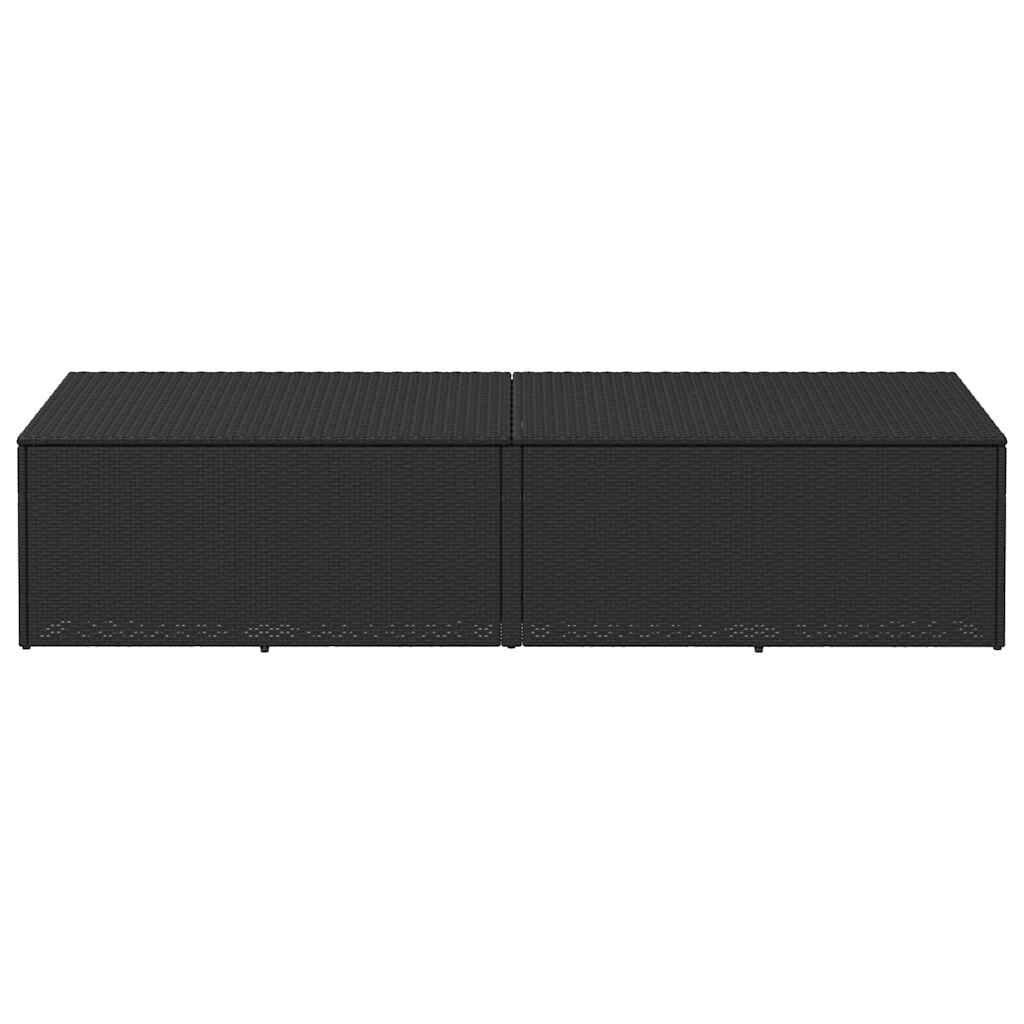 Garten-Auflagenbox Schwarz 220X50X58 Cm Poly Rattan