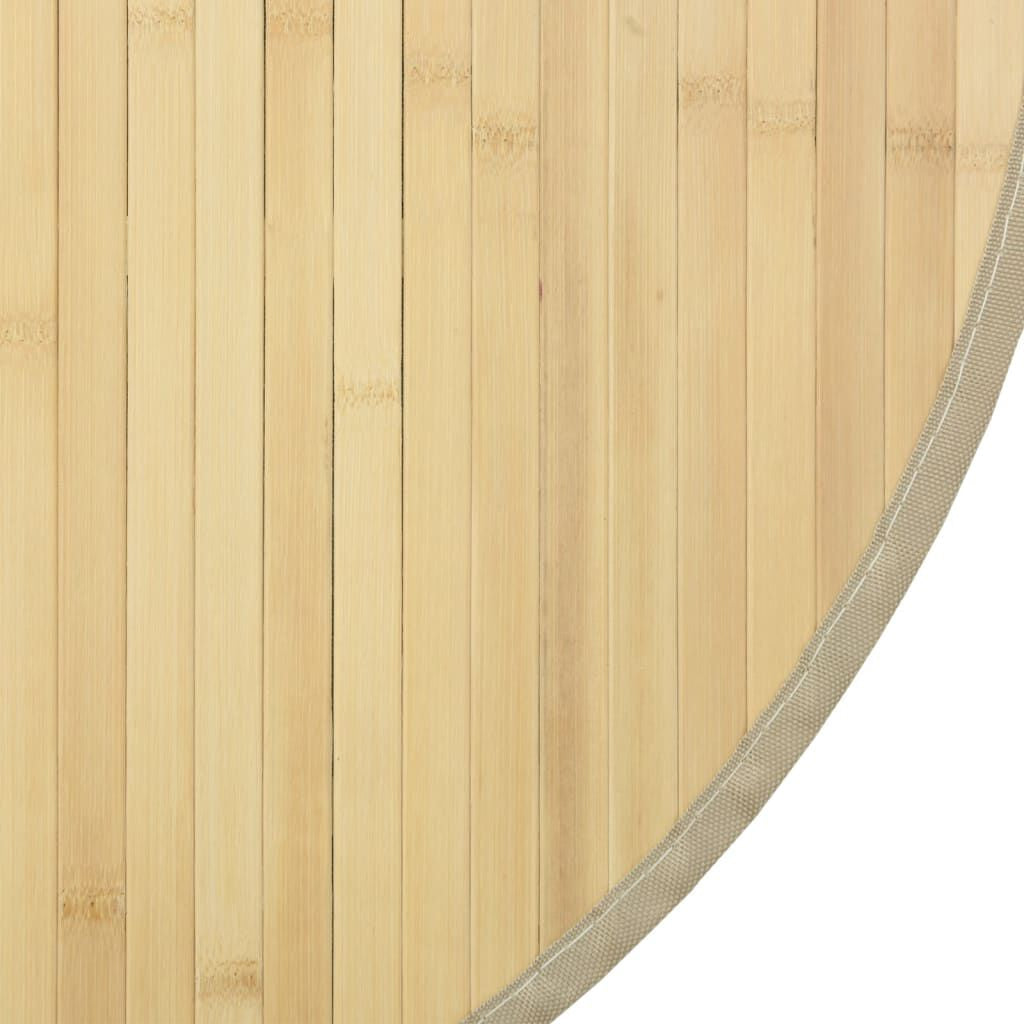 Teppich Rund Hell Natur 60 Cm Bambus