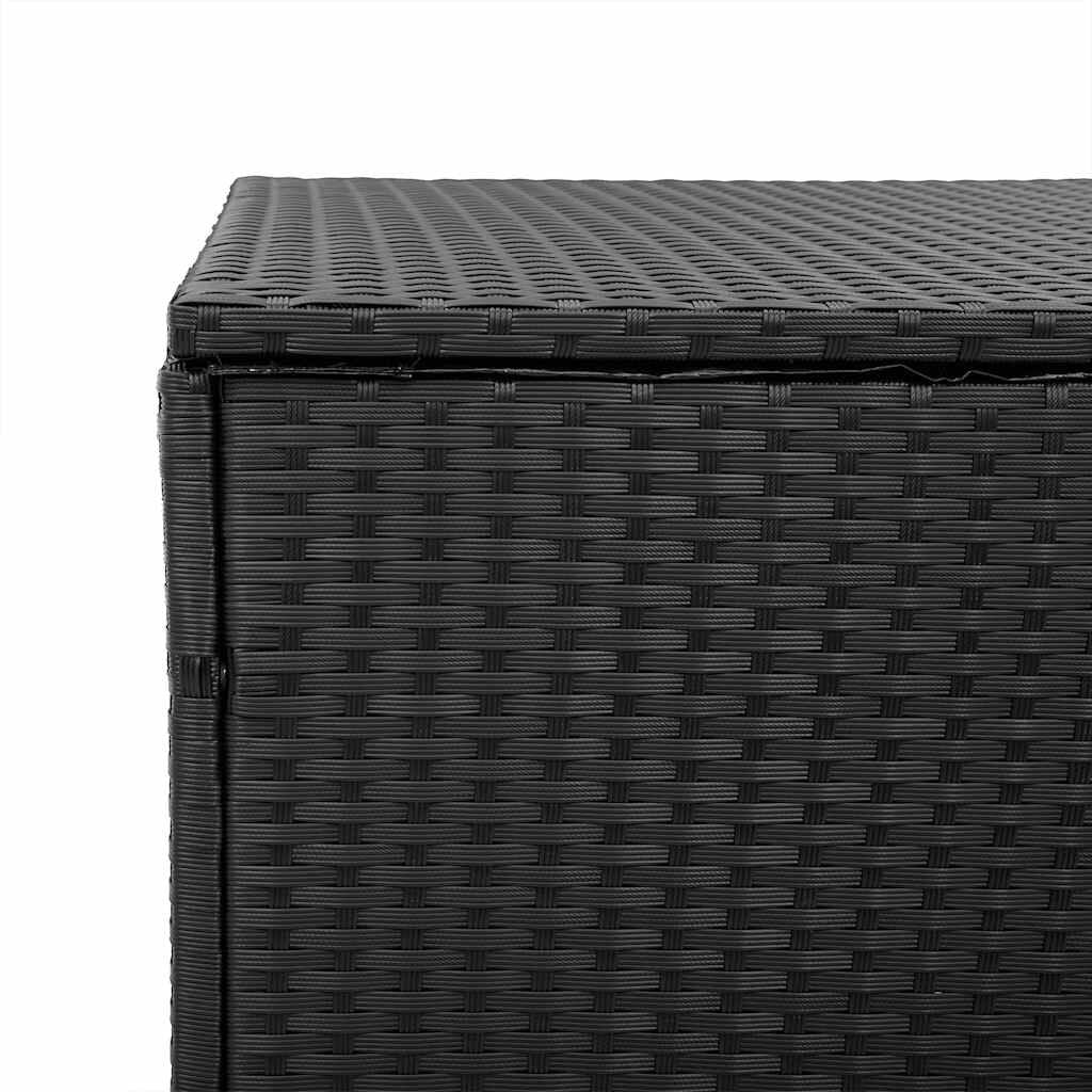 Garten-Auflagenbox Schwarz 220X50X58 Cm Poly Rattan