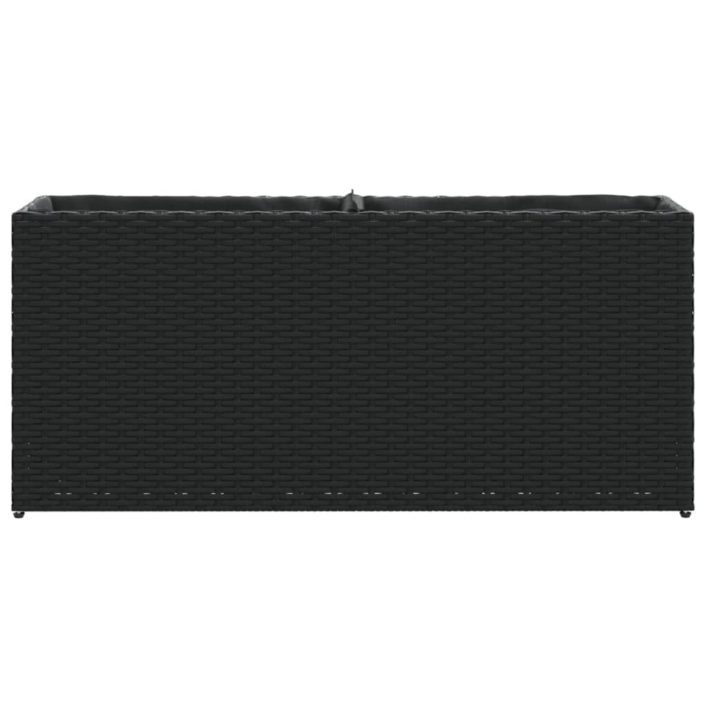 Hochbeet Mit 2 Fächern Schwarz 90X20X40 Cm Poly Rattan