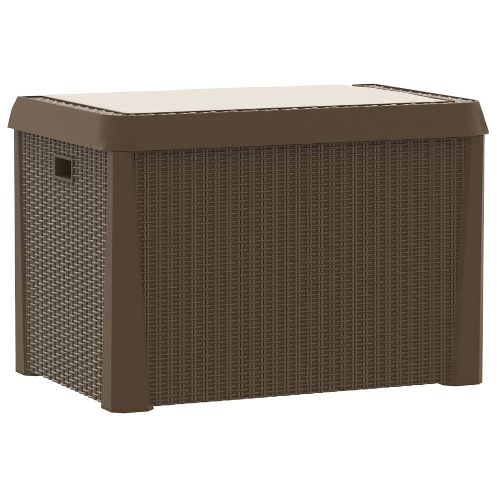 Gartentruhe Mit Sitzkissen Braun 125 L PP