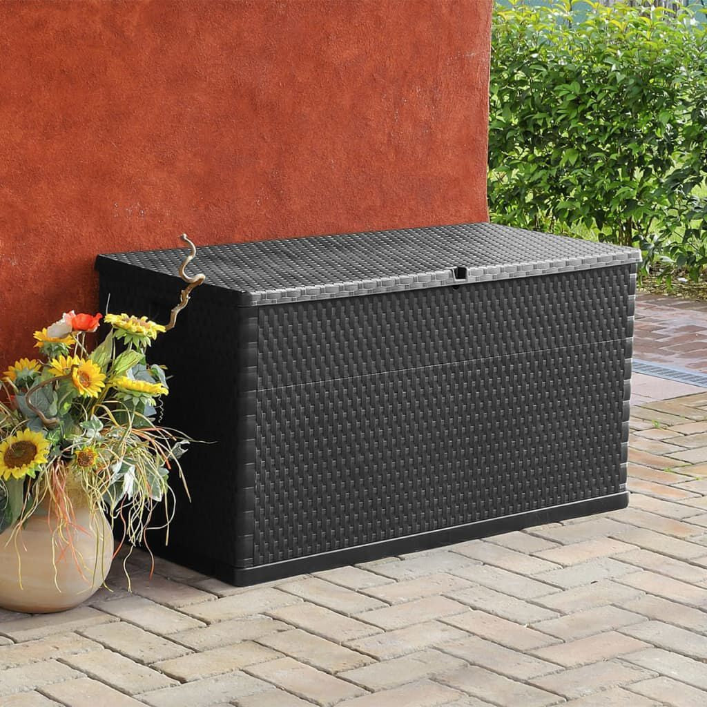 Garten-Aufbewahrungsbox Anthrazit 120X56X63 Cm PP Rattan