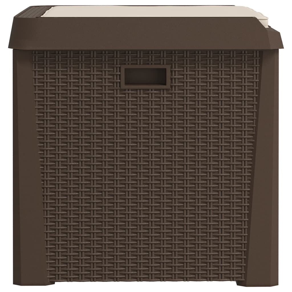 Gartentruhe Mit Sitzkissen Braun 125 L PP