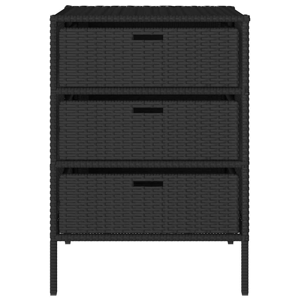 Gartenschrank Schwarz 55X59X80 Cm Poly Rattan