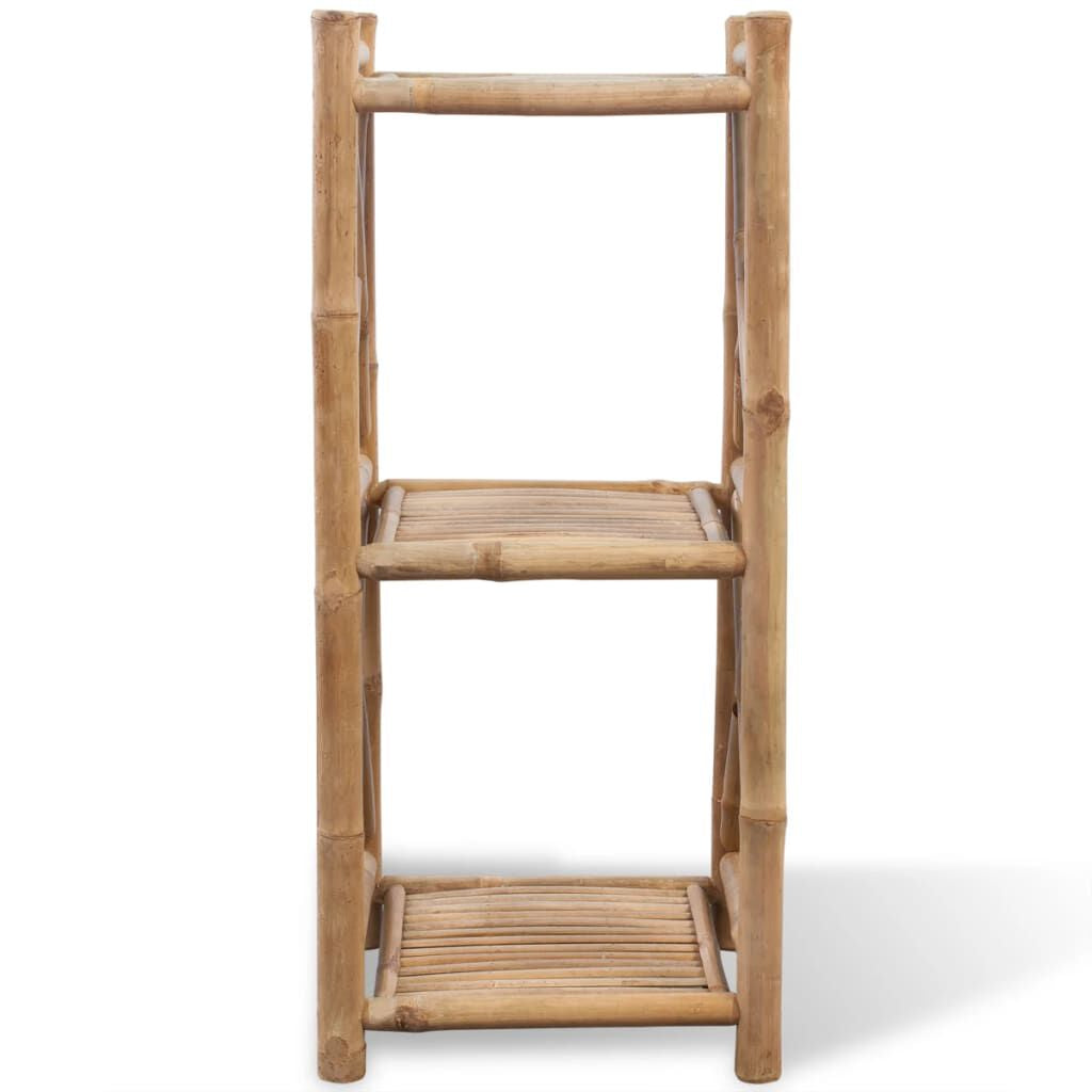 Standregal Mit 3 Böden Quadratisch Bambus