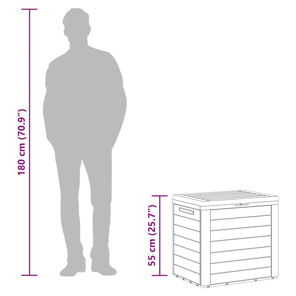 Gartentruhe Anthrazit 58,5X46X55 Cm Polypropylen