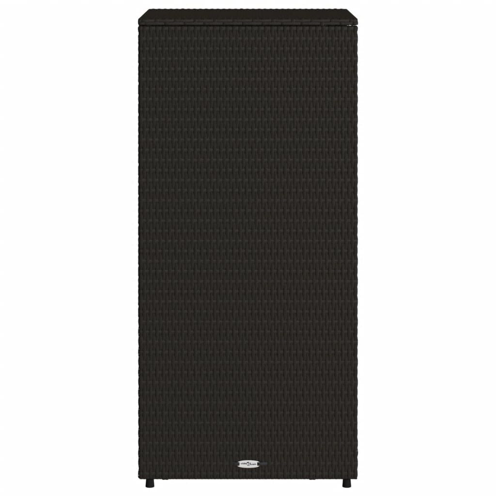 Gartenschrank Schwarz 50X55X115 Cm Poly Rattan
