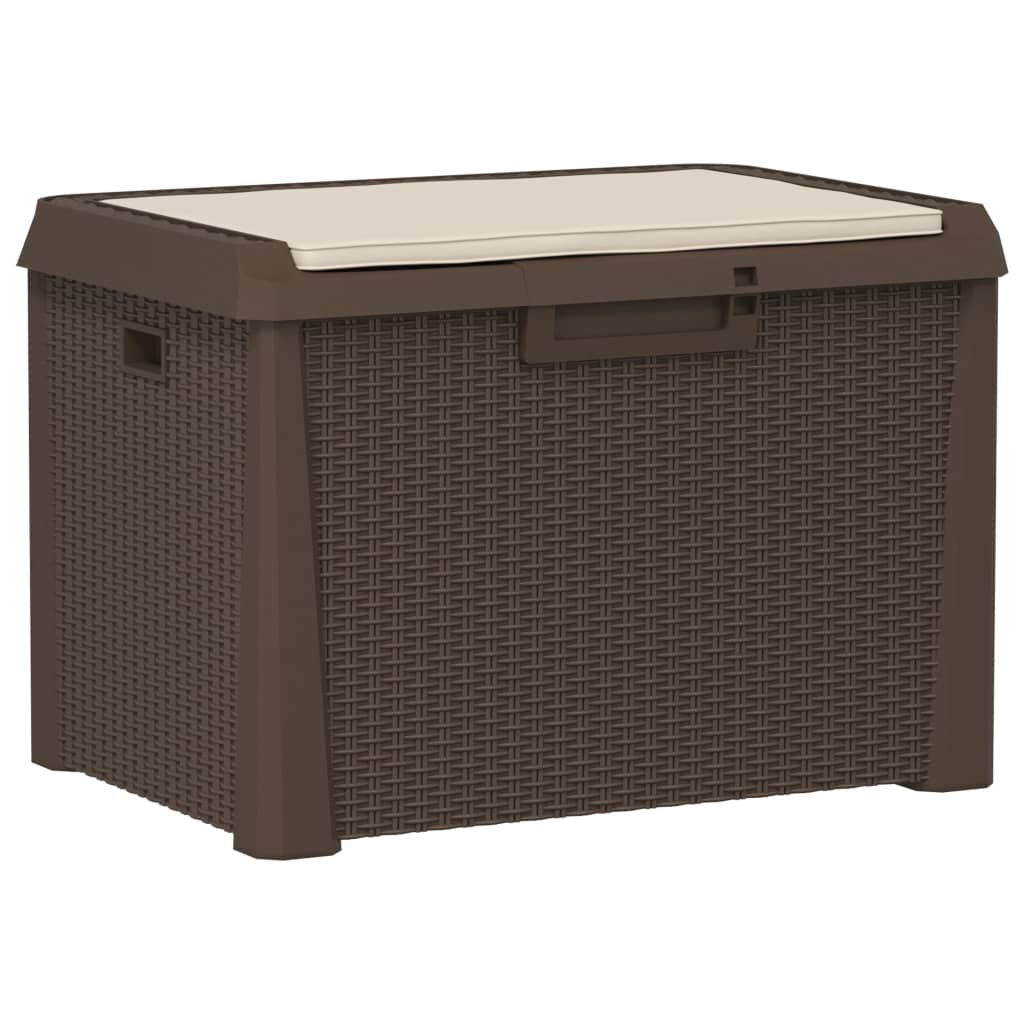 Gartentruhe Mit Sitzkissen Braun 125 L PP