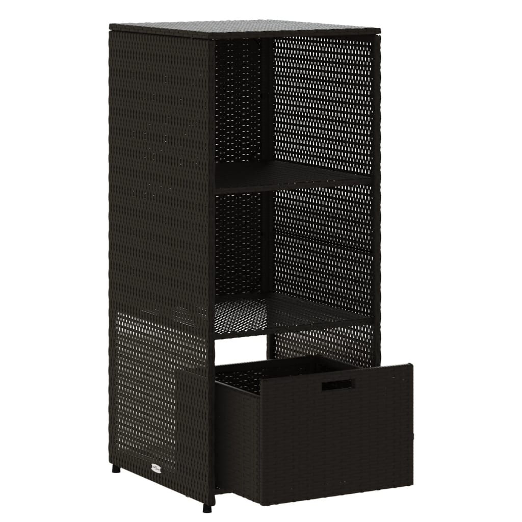 Gartenschrank Schwarz 50X55X115 Cm Poly Rattan