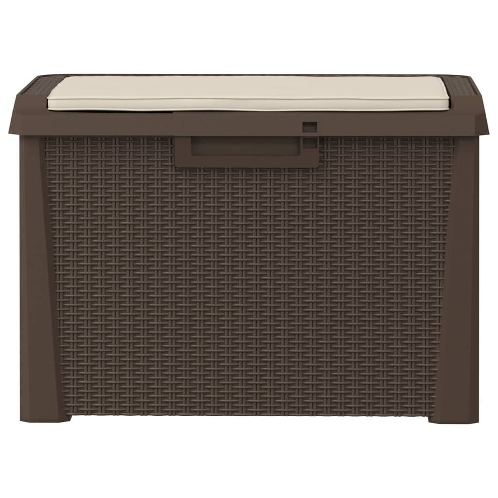 Gartentruhe Mit Sitzkissen Braun 125 L PP