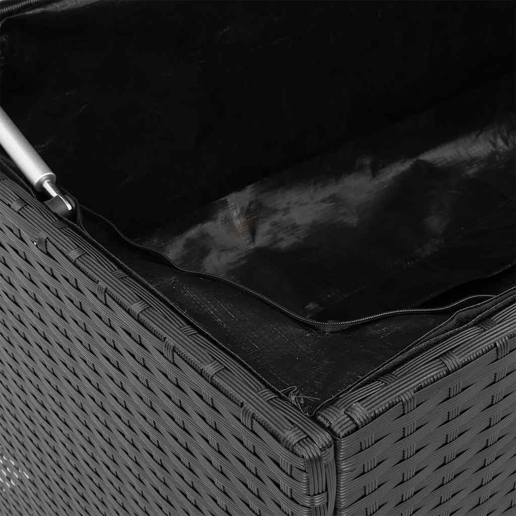 Garten-Auflagenbox Schwarz 220X50X58 Cm Poly Rattan