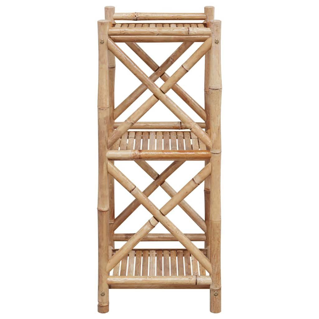 Standregal Mit 3 Böden Quadratisch Bambus