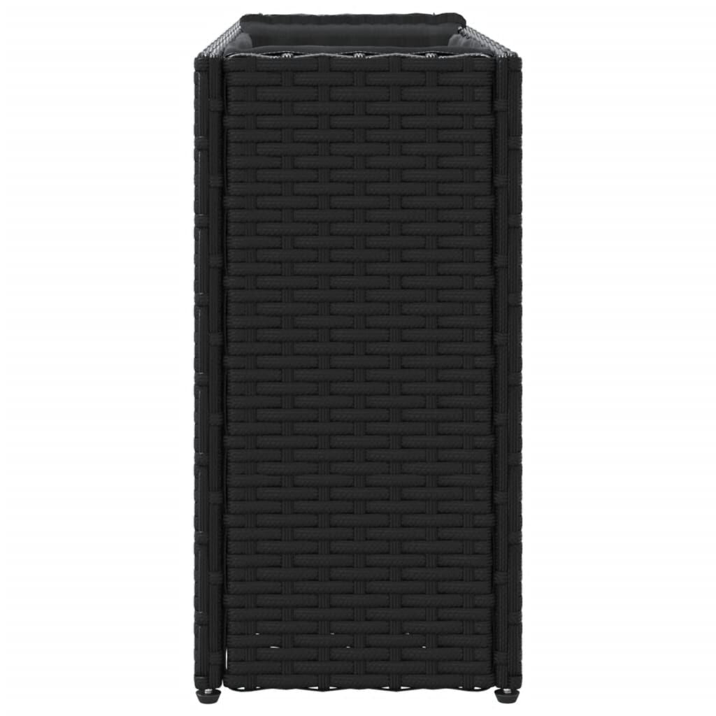 Hochbeet Mit 2 Fächern Schwarz 90X20X40 Cm Poly Rattan