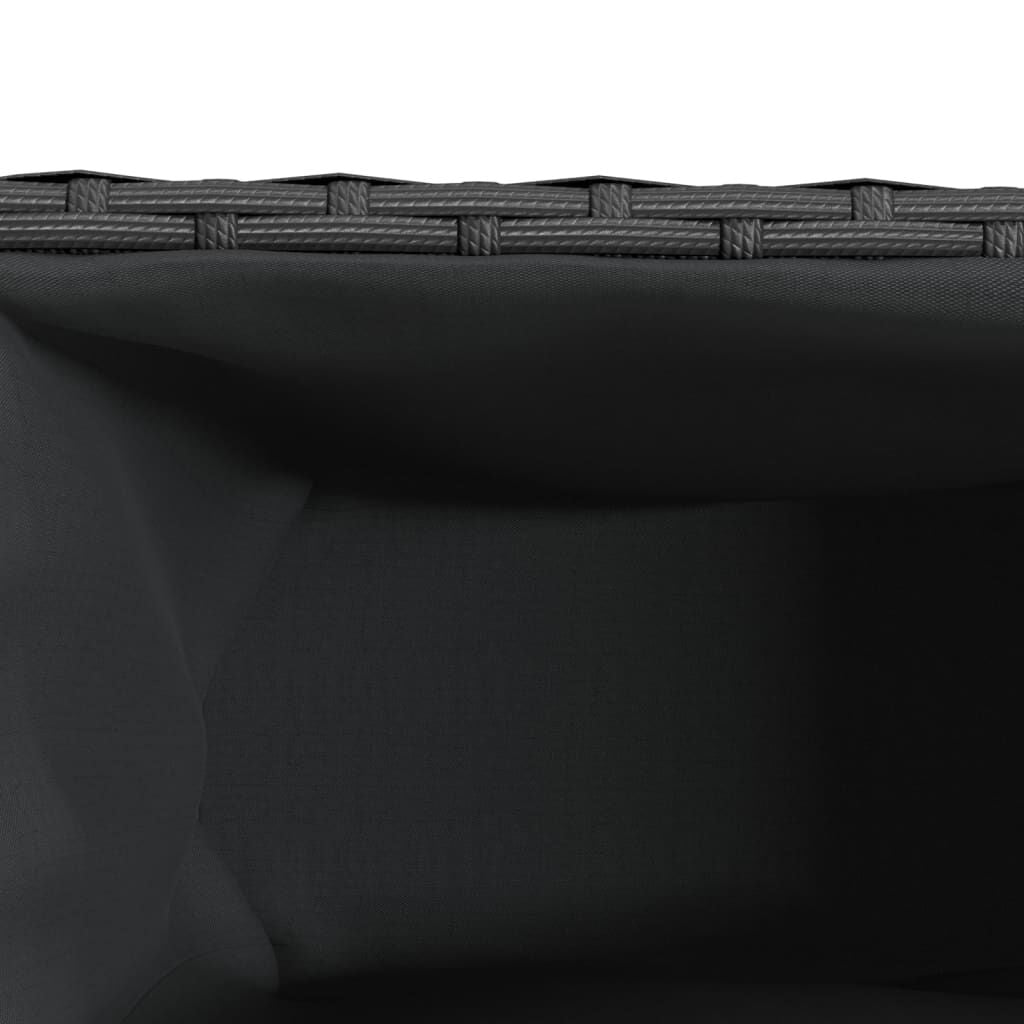 Hochbeet Mit 2 Fächern Schwarz 90X20X40 Cm Poly Rattan