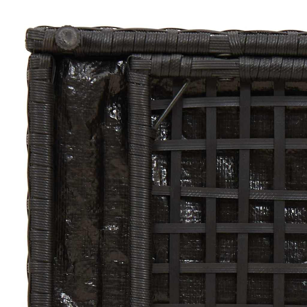 Kissenbox Mit Speicher Schwarz 50 X 50 X 50 Cm Poly-Rattan