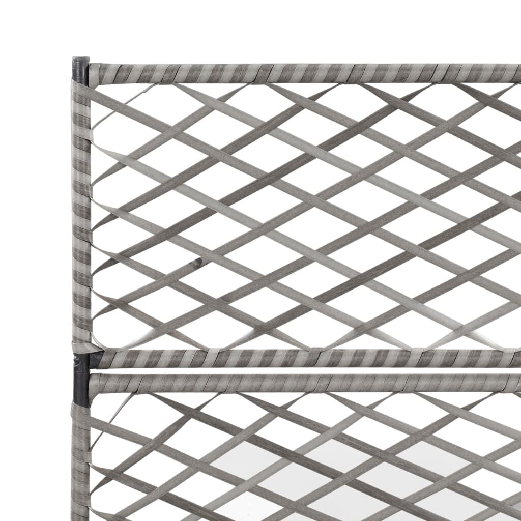 Hochbeet Mit Rankgitter 3 Töpfe 83×30×130Cm Poly Rattan Grau