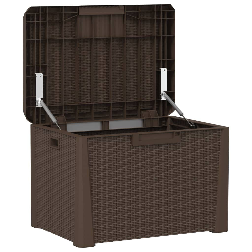 Gartentruhe Mit Sitzkissen Braun 125 L PP