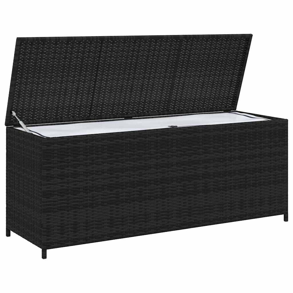 Garden-Auflagenbox Schwarz 150X50X60 Cm Poly Rattan
