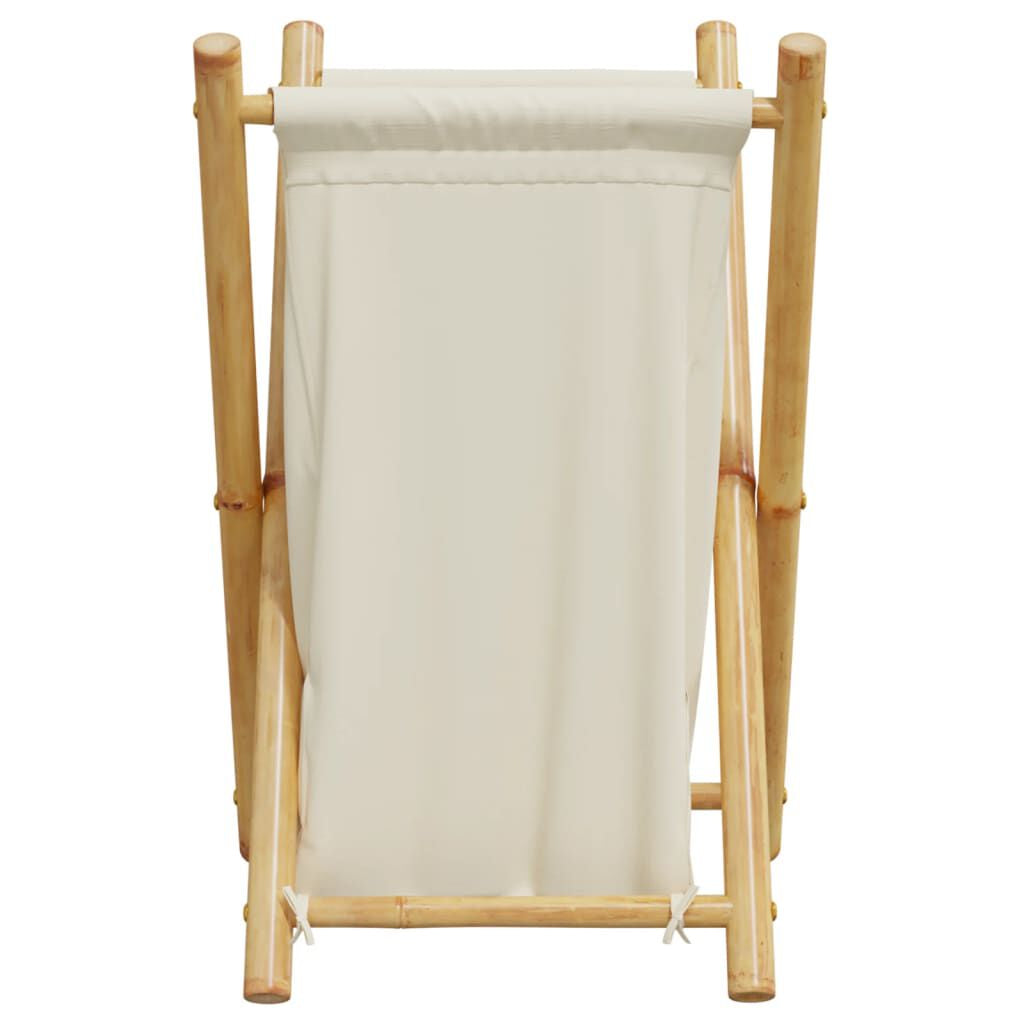 Wäschekorb Cremeweiß 41,5X36X63,5 Cm Bambus