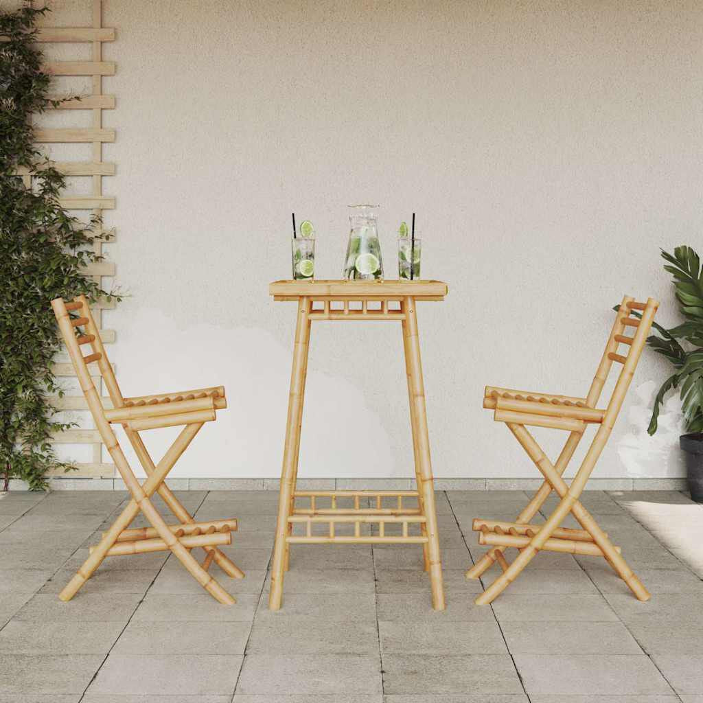 Outdoor-Barhocker Mit Fußstützen 2 Stk. Klappbar Bambus