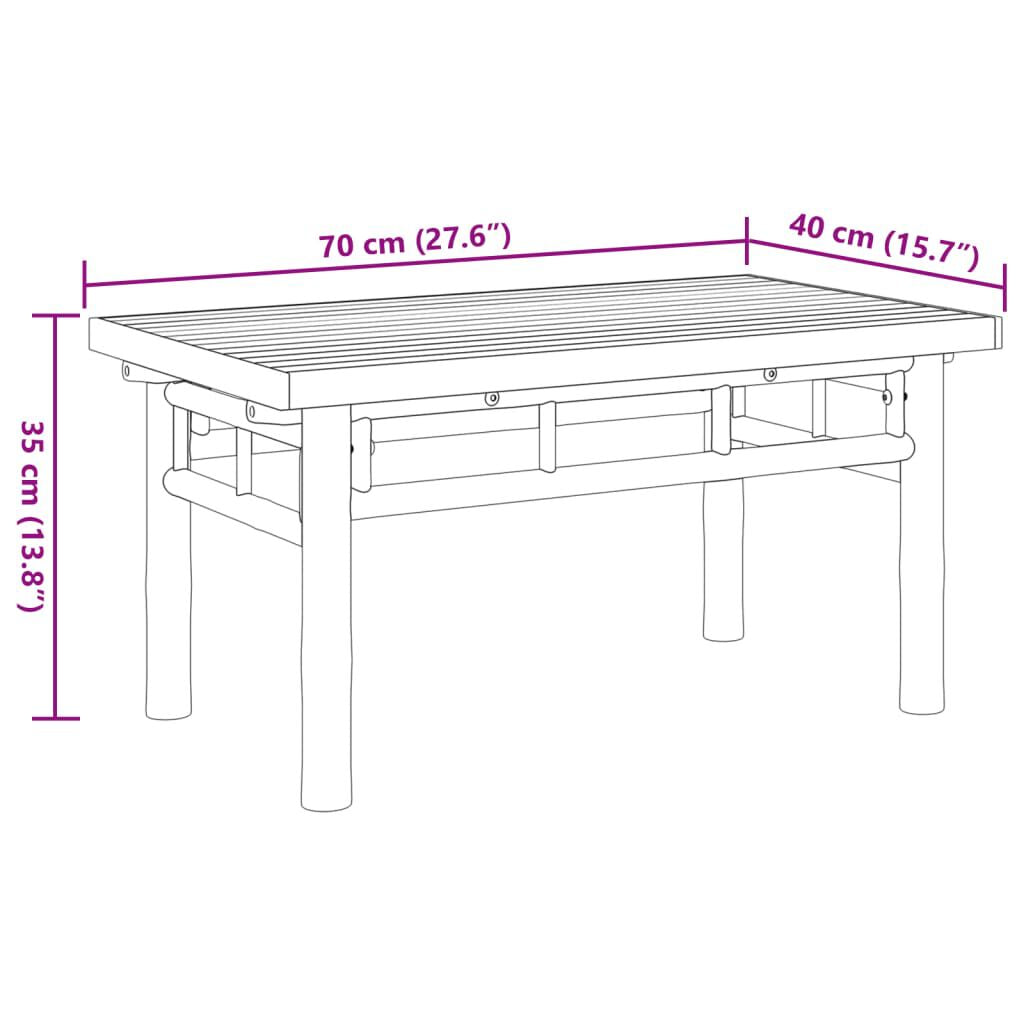 Couchtisch 70X40X35 Cm Bambus