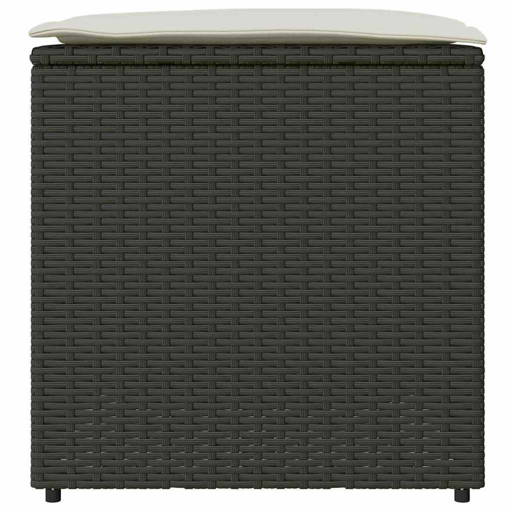 Kissenbox Mit Speicher Schwarz 50 X 50 X 50 Cm Poly-Rattan