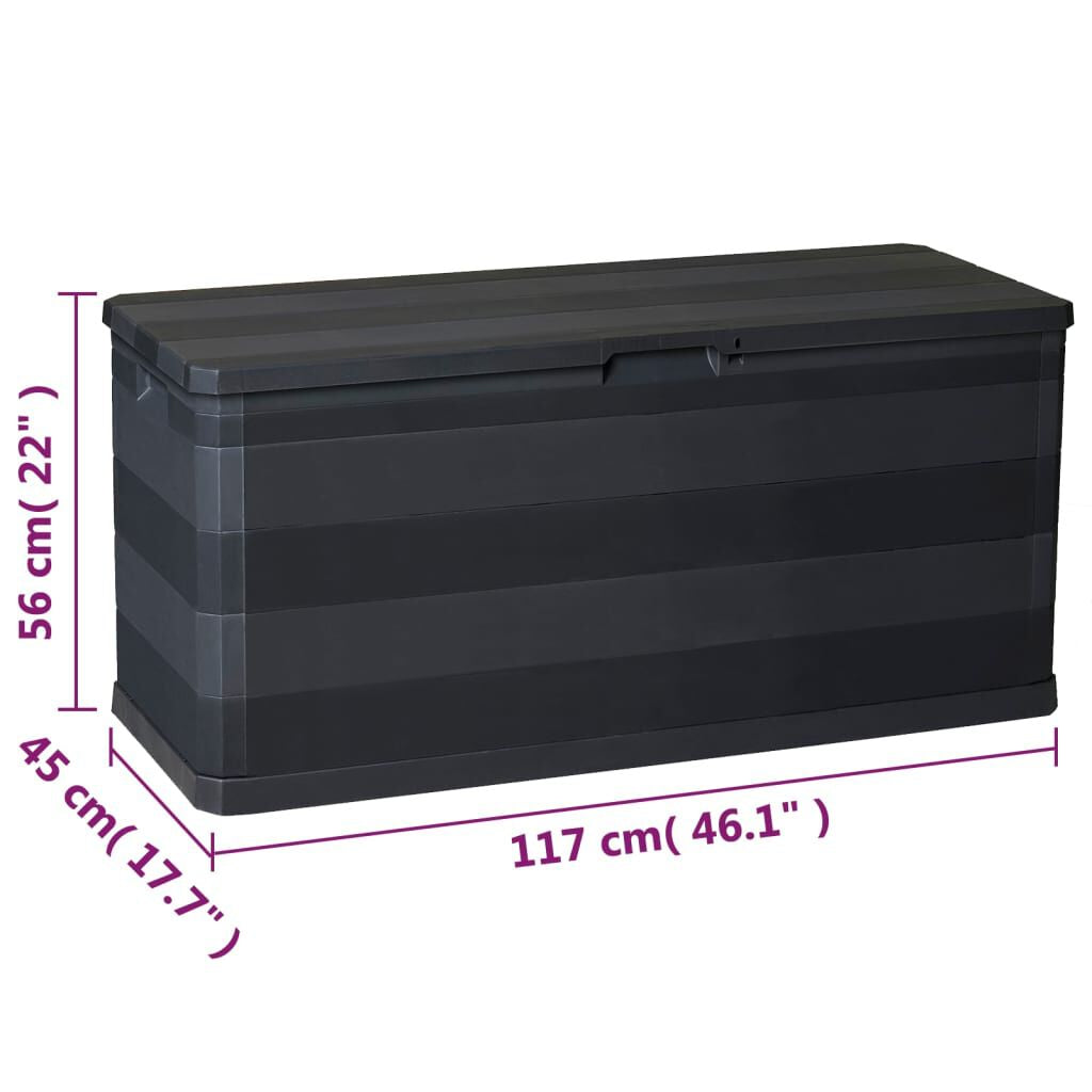 Gartenbox Schwarz 117×45×56 Cm