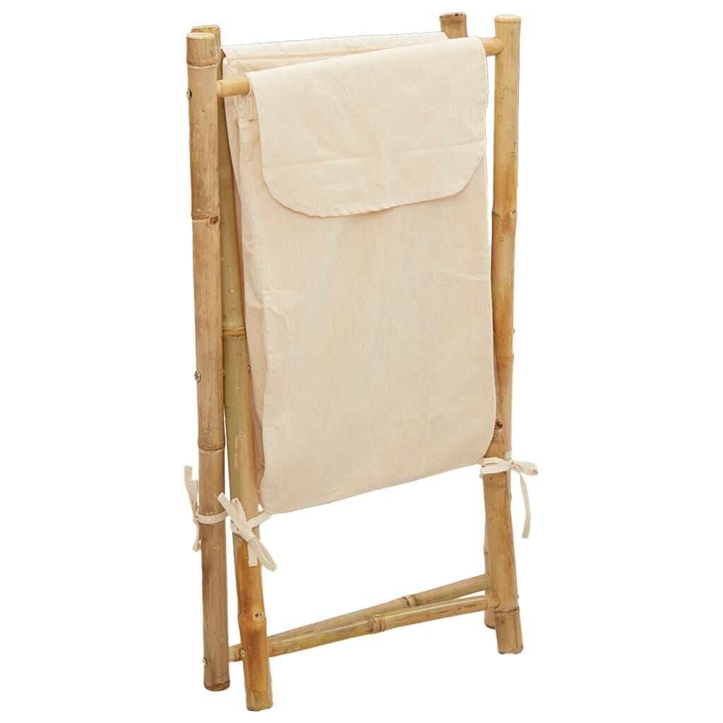 Wäschekorb Cremeweiß 41,5X36X63,5 Cm Bambus