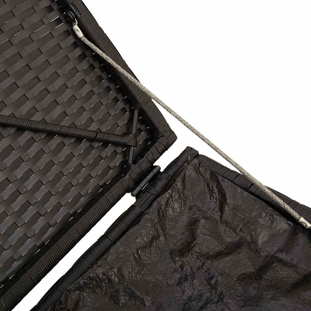 Kissenbox Mit Speicher Schwarz 50 X 50 X 50 Cm Poly-Rattan