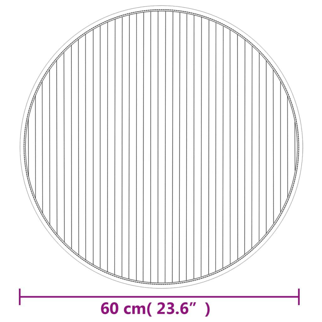 Teppich Rund Hell Natur 60 Cm Bambus