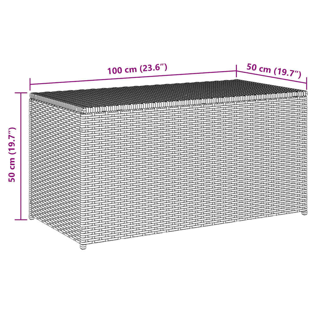 Gartenbox Poly Rattan 100X50X50 Cm Schwarz