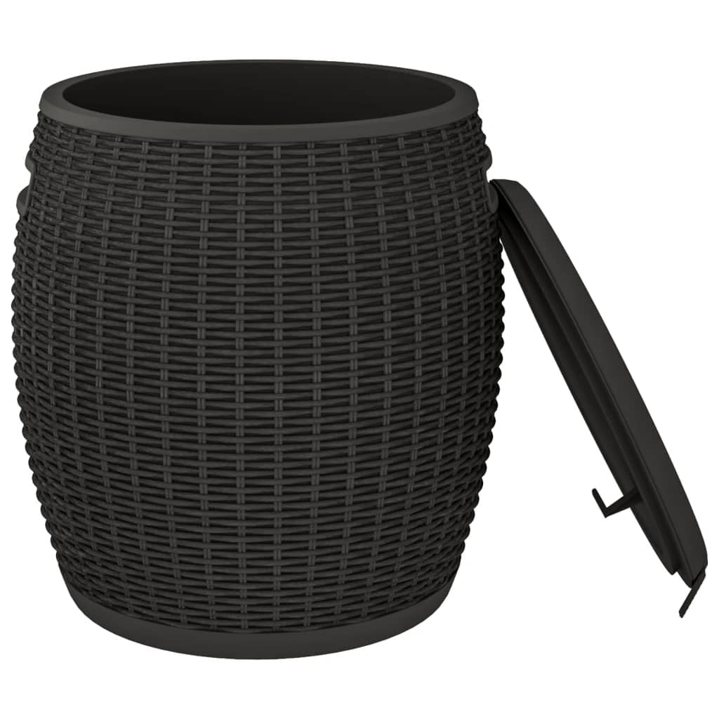4-In-1 Gartenbox Schwarz Polypropylen