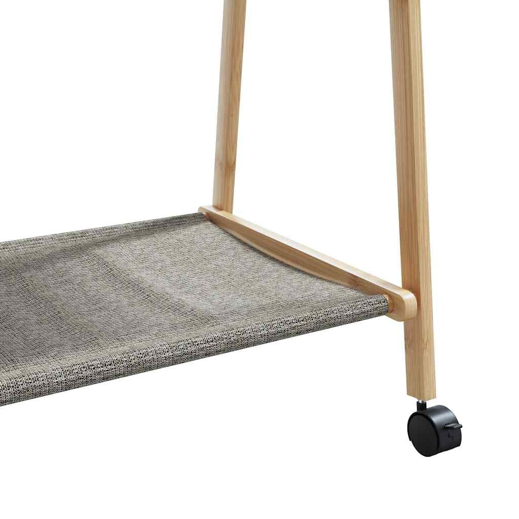 Kleiderständer Mit Ablagen Und Rollen 96X45,5X155,5 Cm Bambus