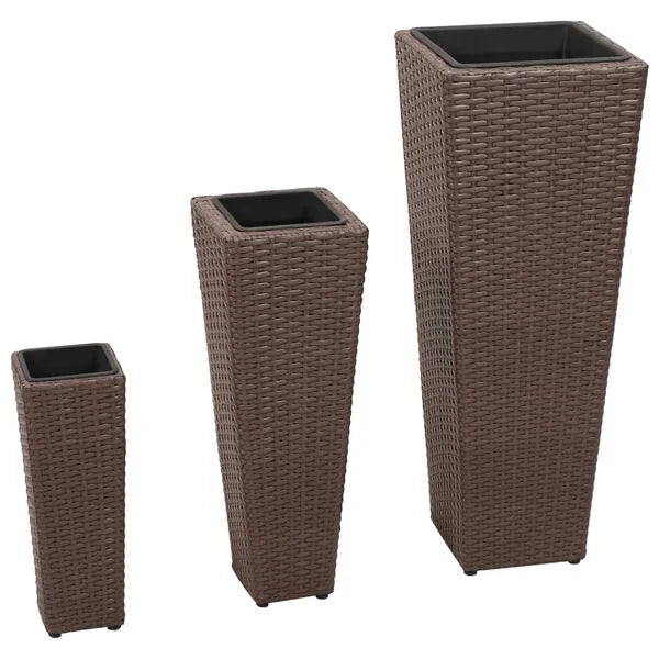 Polyrattan Planter Set
