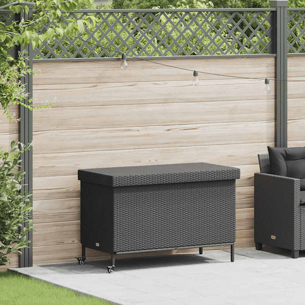 Polyrattan Storage Box With Wheels