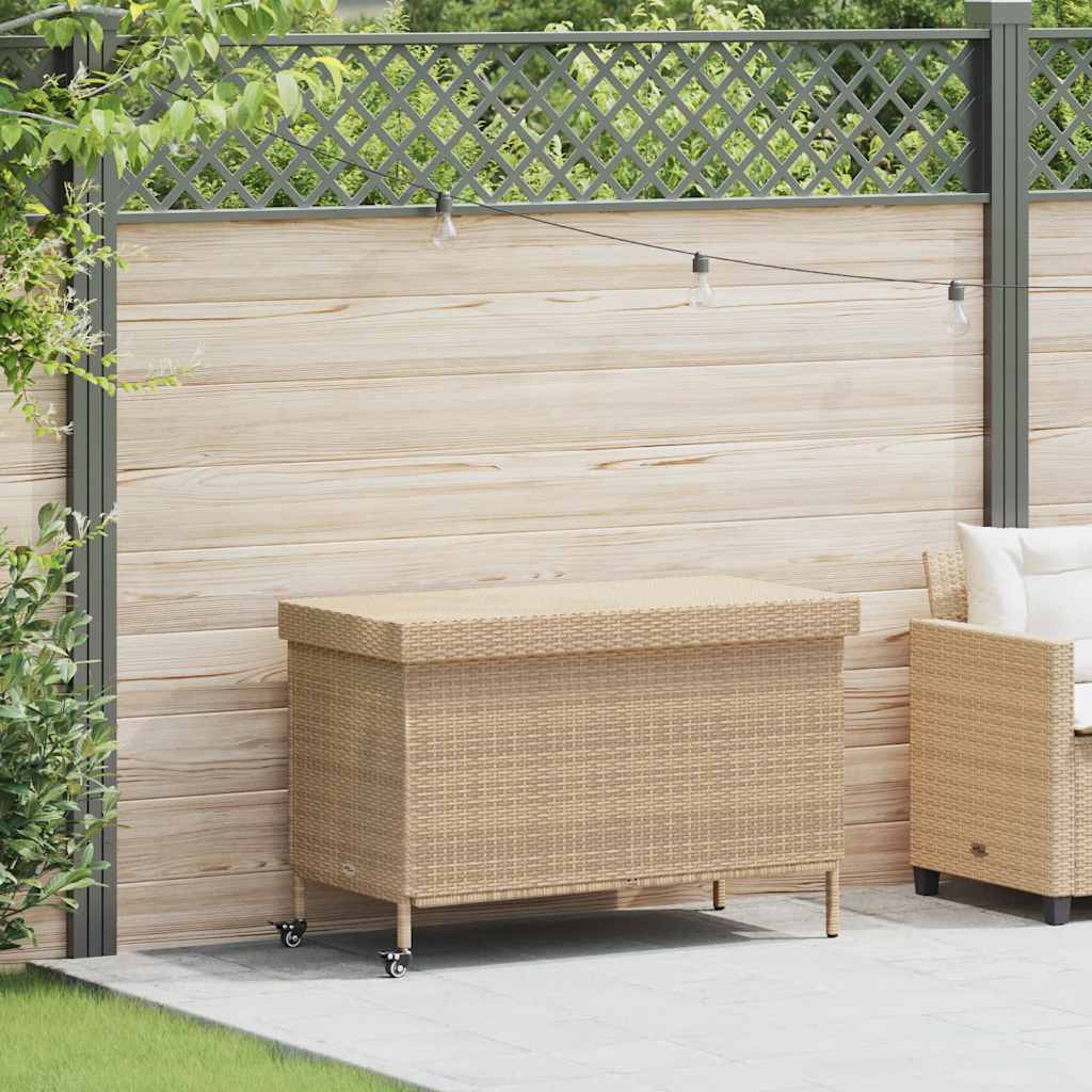 Polyrattan Storage Box With Wheels