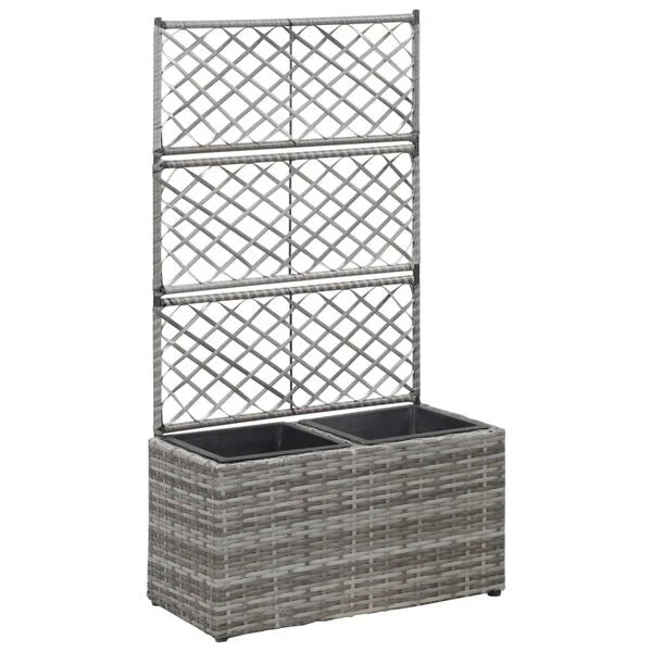 Polyrattan Planter Box with Trellis